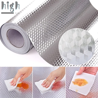 Self Adhesive Waterproof Oil-proof Aluminum Foil Wallpaper Kitchen Stove Wall Sticker