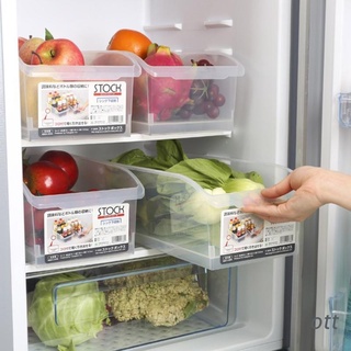 ott. estilo japonés plástico transparente refrigerador de alimentos contenedor cesta caja nevera cajón estante cocina despensa organizador