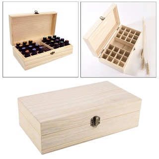 caja de almacenamiento de madera para aceite esencial, organizador de aceites, 25 ranuras