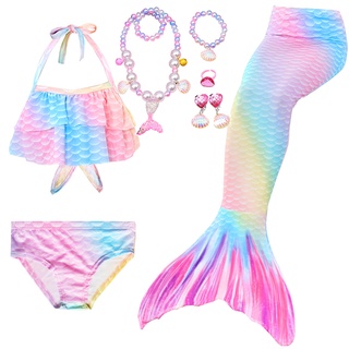 Ariel Sirena Cola Traje De Baño Niño Natación Princesa Cosplay Disfraz De Fiesta De Cumpleaños Vestir Niña Bikini