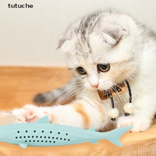 tutuche silicona menta pescado gato juguete mascota catnip suave limpiar dientes cepillo de dientes masticar gatos juguetes cl
