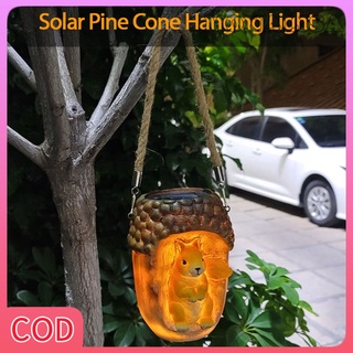 Led solar al aire libre ardilla pino cono colgante lámpara de jardín jardín paisaje luz decorativa MONALISA