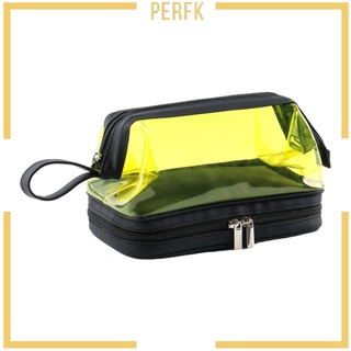 [Perfk] bolsa de aseo de viaje para hombres, Kit de Dopp pequeño, organizador de cremallera, funda de afeitar