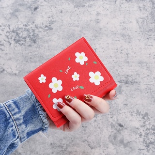 Linda versión de flores de las señoras pequeña cartera de las mujeres corto Tri-fold monedero de la tarjeta caso cartera (6)