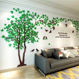 3D árbol acrílico espejo adhesivos de pared DIY arte TV fondo decoración del hogar dormitorio sala de estar