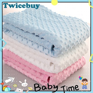 Twicebuy doble capa en relieve burbuja cálida suave bebé bebé transpirable manta envoltura cubierta (1)