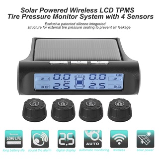 Coche eléctrico Solar coche TPMS negro blanco pantalla 4 Sensor sistema de monitoreo de presión de neumáticos (8)