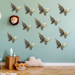 12 pegatinas de mariposa para pared murales para dormitorio, baño, acento