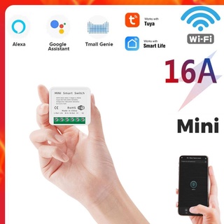 [listo stock] 16a mini wifi smart switch temporizador interruptor inalámbrico smart home automatización compatible con tuya alexa google home em