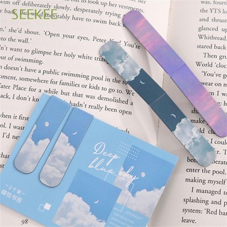 SEEKEE 2pcs Reading Supplies Book Mark Office Magnet Magnetic Bookmarks School Page Clip Teachers Students Nature Scenery Stationery Page Markers (1)