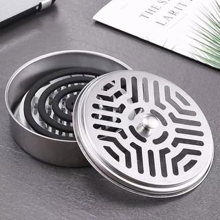 ALL Mosquitoes Coils Holder Stainless Steel Repellant Rack Mosquitoes Incense Burner Box Sawtooth Mesh Bracket with Cover (9)