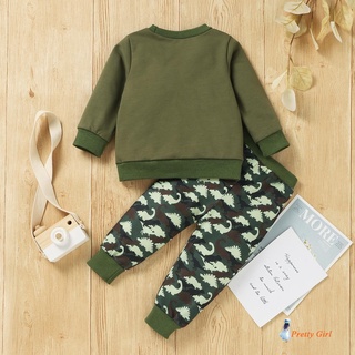 Mell-boys Casual letras y dinosaurio impreso patrón jersey+ pantalones conjunto (4)