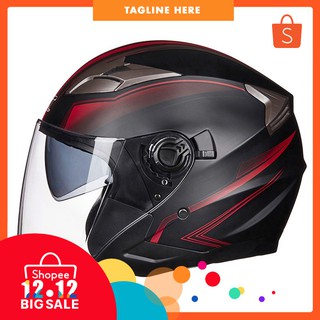 gxt - casco de motocicleta de doble lente, medio casco topi keledar