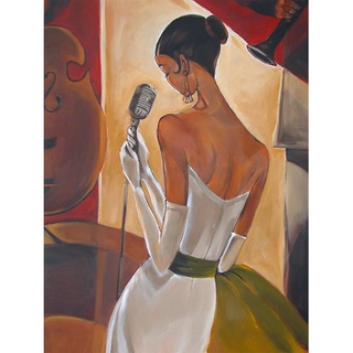 pintura digital mujeres cantante desgaste vestido pintado por números en lienzo pared diy (9)