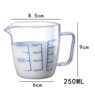 taza medidora de vidrio resistente al calor taza de leche con escala horno de microondas taza medidora taza sin cubierta (6)