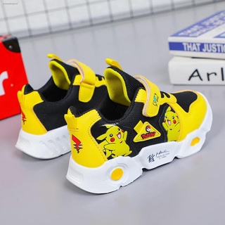 Niños Zapatos Pikachu Nueva Primavera Y Otoño s Transpirable Malla Zapatillas Niño Impermeable Cuero