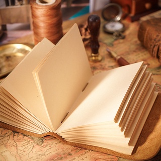 libro de diario de cuero grueso 400p 165mmx115mmx40mm papel en blanco cuaderno de bocetos banda hecha a mano (3)