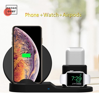 3 In 1 Wireless Charging Station Charger Stand Dock Compatible with iPhone Xs/XR/X/iWatch Series