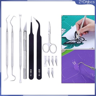 7 pzs kit de herramientas básicas de deshierba de vinilo para tijeras para camafeos (1)