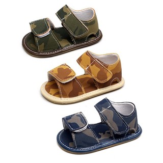 bebé niños sandalias de verano moda camuflaje velcro hueco zapatos 0-2years