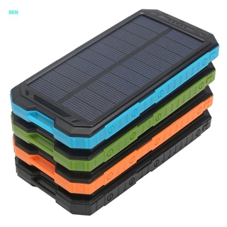 min banco de energía solar portátil 500000mah dual-usb powerbank a prueba de agua para todas las baterías no incluida (1)