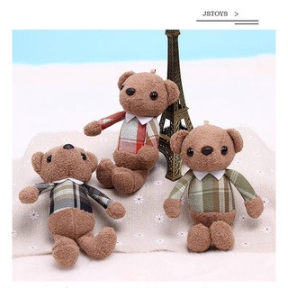 Plush toy doll keychain pendant creative Momo bear school bag pendant Plaid teddy bear pendant