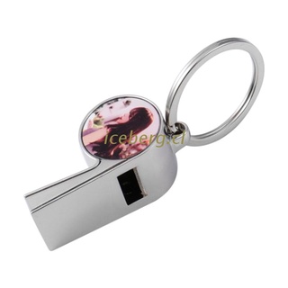 ICEB Sublimation Blank Whistle Keychain with Key Ring Heat Transfer Keychain for Christmas Valentine Graduation Day Present