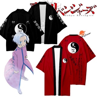 Anime Revengers Kurokawa Izana Cosplay disfraz capa negro rojo Tenjiku uniforme Kimono Unisex pantalones cortos Hanagaki Takemichi camiseta de manga corta verano Casual alargamiento Streetwear ropa