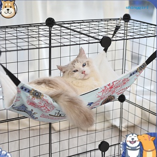SG--barco de vela brújula impresión Reversible suave gato gatito Swing hamaca mascota colgante cama