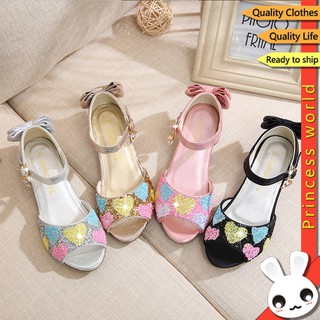 Zapatos de niños niñas princesa Kasut Budak sandalias mariposa cristal tacón alto regalos de verano