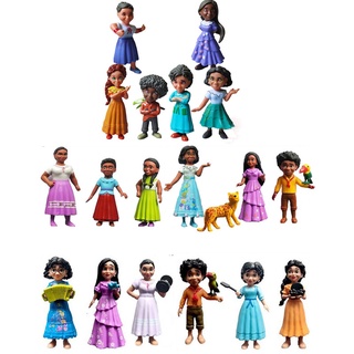 7 Pzas Figuras De Disney Anime Encanto Casita Home Theme Madrigal Julieta Luisa Colección Modelo De Juguetes Regalo Para Niños