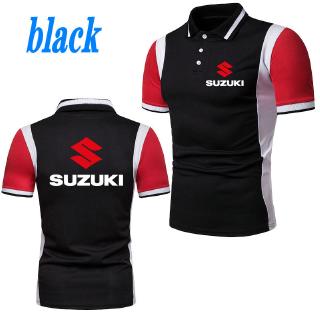 Verano de los hombres de la nueva moda Suzuki Polo camisetas de motociclo equipo carreras camisas empalme Slim Fit camiseta de solapa (4)