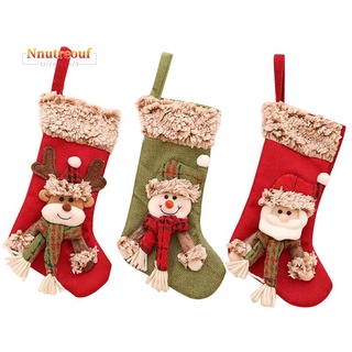 3 piezas de navidad calcetín de santa claus caramelo calcetín bolsa de regalo árbol de navidad colgante bolsa de decoración