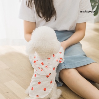 [wmp] falda para mascotas con estampado de fresa, diseño de moño, tela de dos patas, vestido de perro para verano (3)