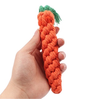 [Weteasd] 1 Pc zanahoria perro juguete 22 cm largo trenzado algodón cuerda cachorro masticar juguetes