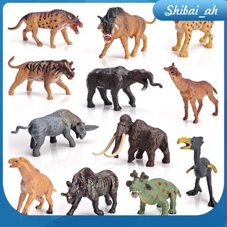 Shibai_ah 12 piezas/set Mini Figuras De animales Safari Modelo colección De aprendizaje/juguete Educativo Para regalo