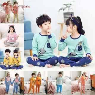 Ruiaike bebé niñas niños de dibujos animados ropa de dormir conjunto de niños de manga larga Tops de algodón + pantalones pijamas ropa de dormir traje