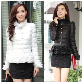 Abrigo de algodón para mujer/abrigo de manga larga/cuello alto/abrigo delgado