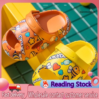 Nice_1 par de zapatillas de bebé de dibujos animados de abeja patrón antideslizante transpirable niños niños y niñas sandalias para la primavera (1)