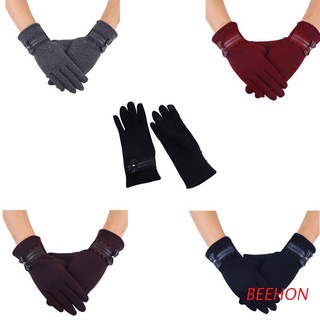 beehon moda mujeres invierno caliente guantes lindo arco dedo completo pantalla táctil a prueba de viento conducción guante