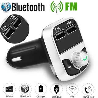 Transmisor FM para coche Bluetooth Adaptador de radio inalámbrico cargador USB reproductor mp3