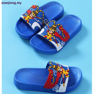 [Monkey King] zapatillas para niños, zapatos de verano para niños padre-hijo, lindos dibujos animados antideslizantes de suela gruesa bebé hogar sandalias y zapatillas
