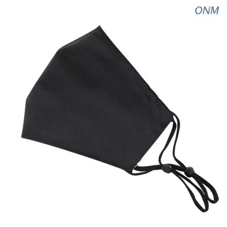 Onm Unisex negro algodón máscara a prueba de polvo ciclismo al aire libre protector solar transpirable mascarilla ajustable lavable respirador