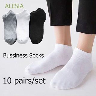 ALESIA 10Pairs/Set Ankle Socks Unisex Breathable Boat Socks Women Men Solid Color Comfortable Cotton Sports Socks/Multicolor