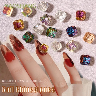 Yaoshang 3D 10Pcs brillante sinfonía relieve Lotus diamantes DIY uñas diamantes de imitación decoraciones de arte de uñas