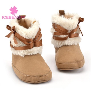 Botas de nieve de invierno para bebés recién nacidos/zapatos de moño sólido Prewalker112318.03