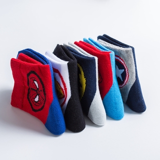 5 pares/set de calcetines de tubo medio de primavera y verano para niños superhéroe peinado macho y mujer calcetines de bebé YK (6)
