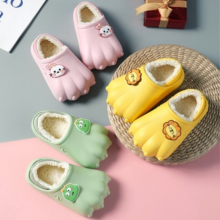 Zapatos De algodón Para niños De otoño E invierno lana De algodón De dibujos Animados zapatos De algodón Para bebés zapatos De algodón Para Interiores Para el hogar