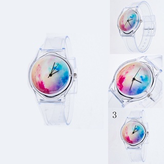 Relojes de pulsera de plástico con correa transparente para estudiantes/reloj de cuarzo Casual para mujeres/niñas