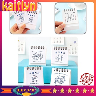 <Kaitlyn> Papel 2022 calendario de escritorio oficina escritorio Mini calendario decorativo suministros escolares